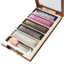 Professional Eye Makeup 5 Colors Eyeshadow Palette Gold Cosmetics Makeup Palette Diamond Bright Glitter Long lasting Eye Shadow