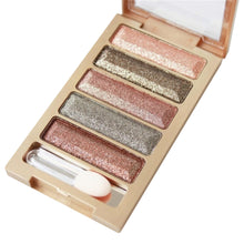 Professional Eye Makeup 5 Colors Eyeshadow Palette Gold Cosmetics Makeup Palette Diamond Bright Glitter Long lasting Eye Shadow