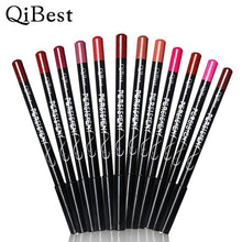 QiBest Brand 12pcs/Set Waterproof Lip Liner Pencil Long Lasting Lipliner Makeup Tools good gift for you and your friends Anne