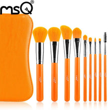 Quality Guarantee Advanced Artificial Fiber easy to take Orange Synthetic Hair Professional Makeup Brush Bag Beauty Anne