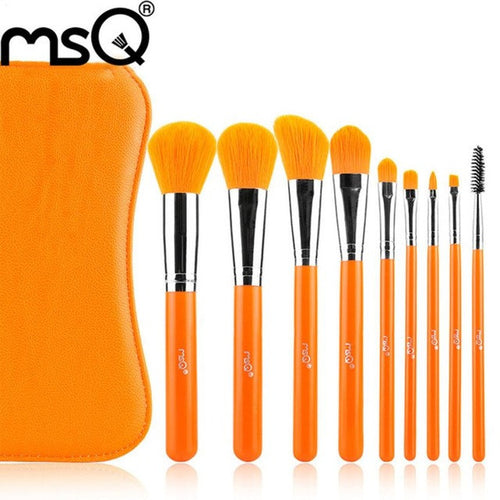 Quality Guarantee Advanced Artificial Fiber easy to take Orange Synthetic Hair Professional Makeup Brush Bag Beauty Anne