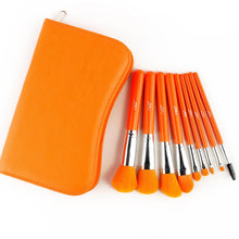 Quality Guarantee Advanced Artificial Fiber easy to take Orange Synthetic Hair Professional Makeup Brush Bag Beauty Anne