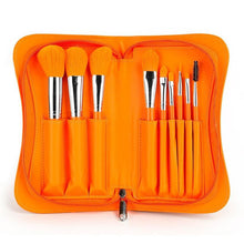 Quality Guarantee Advanced Artificial Fiber easy to take Orange Synthetic Hair Professional Makeup Brush Bag Beauty Anne