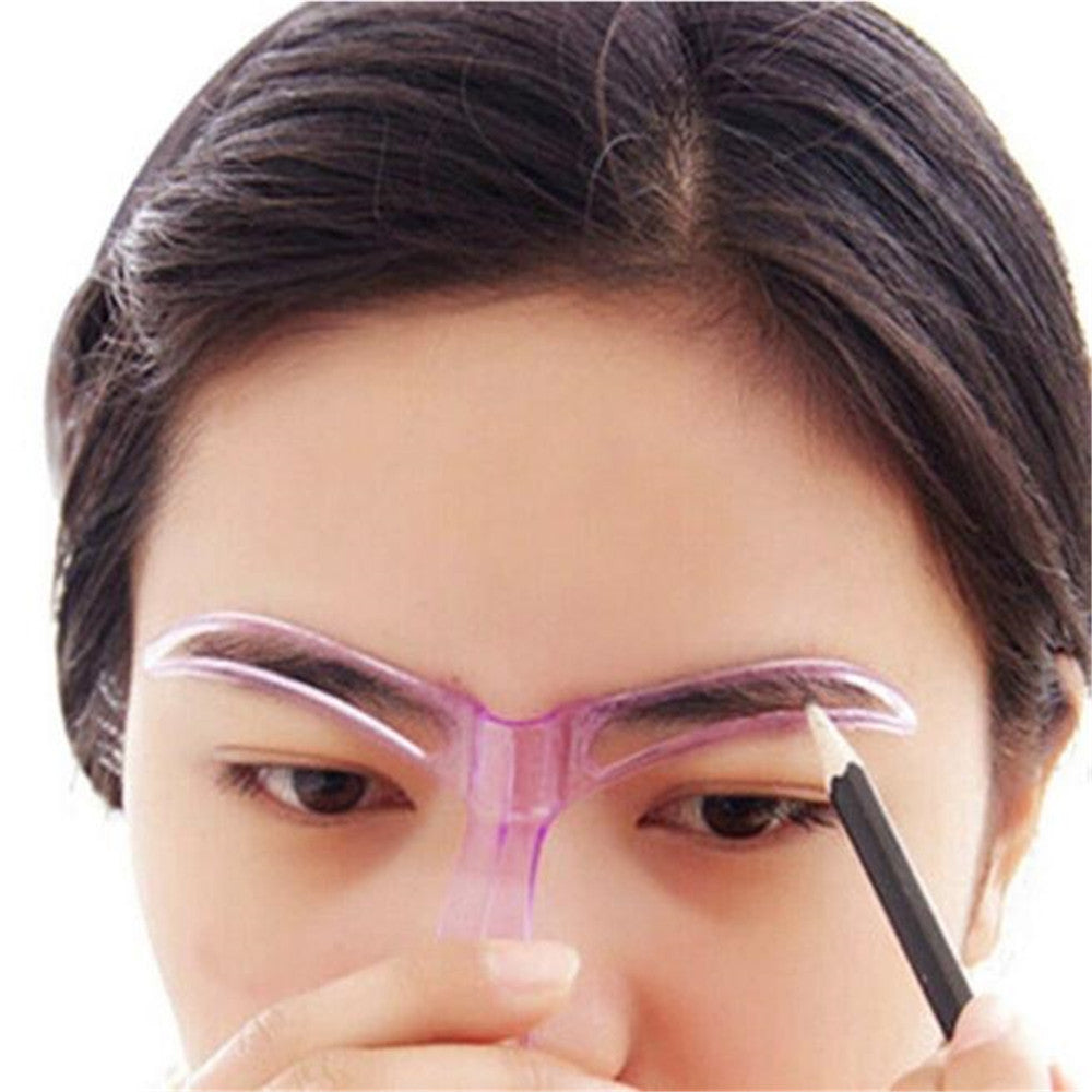 Random Color Professional Beauty Tool Makeup Grooming Drawing Blacken Eyebrow Template Eyebrow Stencils #56