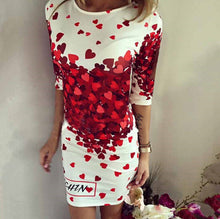 Red Heart Letter Print White Bodycon Dress Mini Bandage Summer Casual Print Dress Polyster Sheath Dress 2016