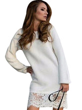 Red O-Neck Full Sleeve Patchwork Lace Mid-Calf Knitting Women Casual 2016 Fall New Arrival Fashion Dress Autumn Dress For Women