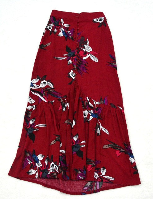 Red Slit Ankle Length Dress Loose Cotton Print Button Tribal Fashion Beach Casual 2016 New Arrival Autumn Dress