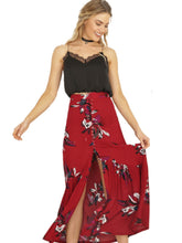 Red Slit Ankle Length Dress Loose Cotton Print Button Tribal Fashion Beach Casual 2016 New Arrival Autumn Dress
