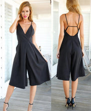 Rompers Womens Black Linen Cotton Jumpsuit Backless Xl Halter Wide Leg Sexy Elegant Jumpsuit Celebrity Summer Plus Size V Neck