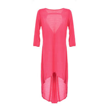 Rose Maxi Dress Woman Vestido Three Quarter Sleeve Robe Women Dress Casual Summer Style High Low Dress Vestidos