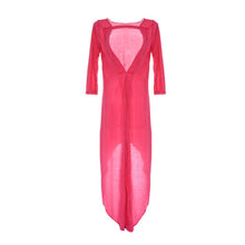 Rose Maxi Dress Woman Vestido Three Quarter Sleeve Robe Women Dress Casual Summer Style High Low Dress Vestidos