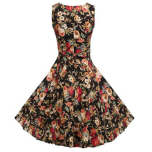 Ruched A Line Sleeveless Dress O-neck Floral Print Knee Length Wiggle Dresses Summer Fashion 2016 Casual Fall Dress