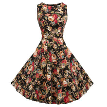 Ruched A Line Sleeveless Dress O-neck Floral Print Knee Length Wiggle Dresses Summer Fashion 2016 Casual Fall Dress