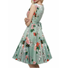 Ruched A line Bow Floral Print Dress Sleeveless Wiggle Cute Knee length Fit and Flare Dresses New Summer Fashion Women Dress