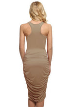 Ruched Bandage midi tank Dresses bodycon Stretch Womens Sexy Dresses Party Night Club Dress Fold 2016 Sun Dress