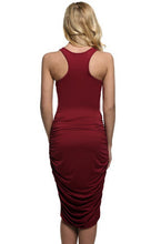 Ruched Bandage midi tank Dresses bodycon Stretch Womens Sexy Dresses Party Night Club Dress Fold 2016 Sun Dress