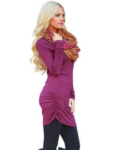 Ruched Bodycon Long Sleeve Mini Short Dress 2016 Autumn Winter Women Fashion Casual Dress Simple Basic Dress 5 Color