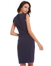 Ruched Simple Elegant Basic Black Women Work Office Dress With Pocket Lined Sleeveless Business Dress 2016 Quality Dress New