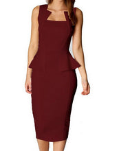 Ruffle High Waist Women Bodycon Dress Formal Office Work Dress Tank Elegant Midi Back Zipper Summer Clothes For Women 2016 New