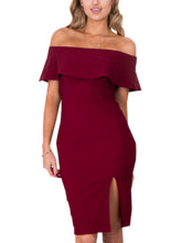 Ruffle Off The Shoulder Side Slit Elegant Bodycon Dress Evening Fashion Elegant Women Dress For Party Summer Clothes For Women