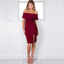 Ruffle Off The Shoulder Side Slit Elegant Bodycon Dress Evening Fashion Elegant Women Dress For Party Summer Clothes For Women