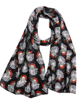 Santa Claus Print Black Scarf 2016 New Fashion Women Scarf Black Red Blue New Arrival Fashion Scarf