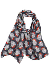 Santa Claus Print Black Scarf 2016 New Fashion Women Scarf Black Red Blue New Arrival Fashion Scarf