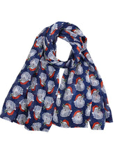 Santa Claus Print Black Scarf 2016 New Fashion Women Scarf Black Red Blue New Arrival Fashion Scarf