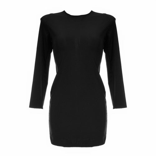 Sexy Autumn Women Dress Robe Slim Fit Zipper Strecth Bodycon Dress With Long Sleeve Black Red Clubwear Mini Dresses Ropa Mujer