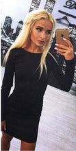 Sexy Autumn Women Dress Robe Slim Fit Zipper Strecth Bodycon Dress With Long Sleeve Black Red Clubwear Mini Dresses Ropa Mujer