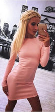 Sexy Autumn Women Dress Robe Slim Fit Zipper Strecth Bodycon Dress With Long Sleeve Black Red Clubwear Mini Dresses Ropa Mujer