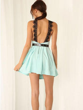 Sexy Backless Women Dresses Mini Lace Strap Dress Summer Dress 2015 Straps Dresses Vestido Vestidos Summer Style(without belt)