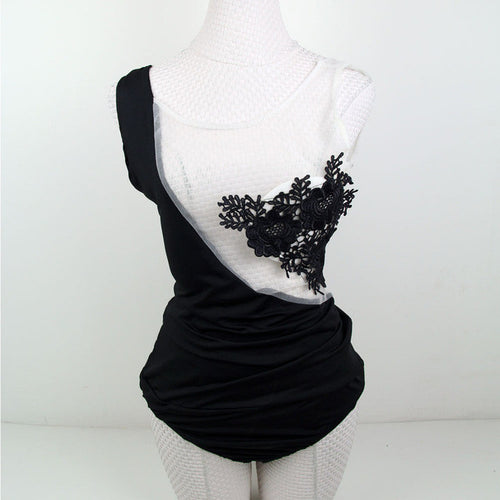 Sexy Deep V Neck Women Tops White Black Lace Mesh Transprent Women Bodysuit Jumpsuit Camisas Blusa Roupas Blusas Femininas 2017