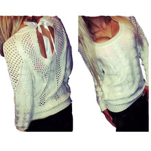 Sexy Hollow Out Plus Size Sweater Causal Women Knitted Pullover Autumn Jumpers Long Sleeve Sweater White Knitwear Woolen Sweater