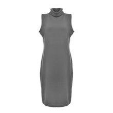 Sexy Knitted Women Dress Cotton Sleeveless Turtleneck Stretch Autumn Summer Dress Red Gray Bodycon Dress Club Casual Dresses