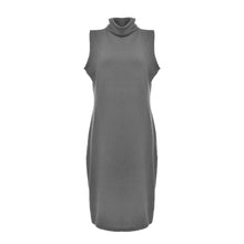 Sexy Knitted Women Dress Cotton Sleeveless Turtleneck Stretch Autumn Summer Dress Red Gray Bodycon Dress Club Casual Dresses