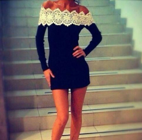 Sexy Lace Pencil Women Dress Long Sleeve Mini Dresses Women Winter Dress Vintage Vestidos Casual Roupas Vestidos Femininos