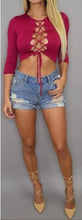 Sexy Lace Up Front Crop Women Tops Stretch Women Blouse Autumn Blouse Summer Red Shirt Vintage 2016 Casual Ladies Tops Green