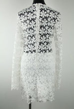 Sexy Lace Women Dress V-Neck Crochet Summer Dress Long Sleeve Dresses Flower Women Treacle White Dress Vestidos 2015