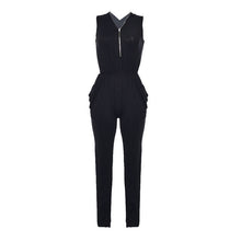 Sexy Long Black Rompers Womens Jumpsuit For Women Overalls Sleeveless Plus Size Bodycon Jumpsuit V Neck Suits Bodysuit Zipper