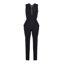 Sexy Long Black Rompers Womens Jumpsuit For Women Overalls Sleeveless Plus Size Bodycon Jumpsuit V Neck Suits Bodysuit Zipper