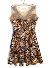 Sexy Mesh Summer Dress Leopard Women Dresses V Neck Casual Dress Women Vestido Vestidos Femininos 2015 Roupas Femininas