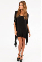 Sexy Mini Dress Tassel Backless Little Black Dress Casual Women Summer Dress 2017 Cotton Dresses Vestido Summer Style Vestidos