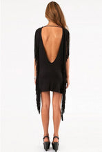 Sexy Mini Dress Tassel Backless Little Black Dress Casual Women Summer Dress 2017 Cotton Dresses Vestido Summer Style Vestidos