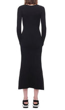 Sexy Plunge Deep V Neck Front Lace Up Double High Slit Split Long Mid-Calf Dress Club Knit Woman Dress Fashion Casual Dresses