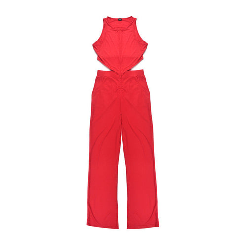 Sexy Rompers Womens Jumpsuit Long Women Jumpsuit Red One Piece Overalls for Women Summer Playsuits High Neck Bodysuit 2015