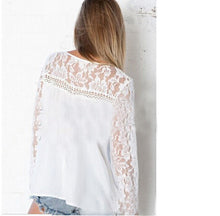 Sexy See Through Chiffon Lace White Blouse Women Blouses Blusas Casual Shirt Women clothing Women Tops 2015 Roupas Femininas