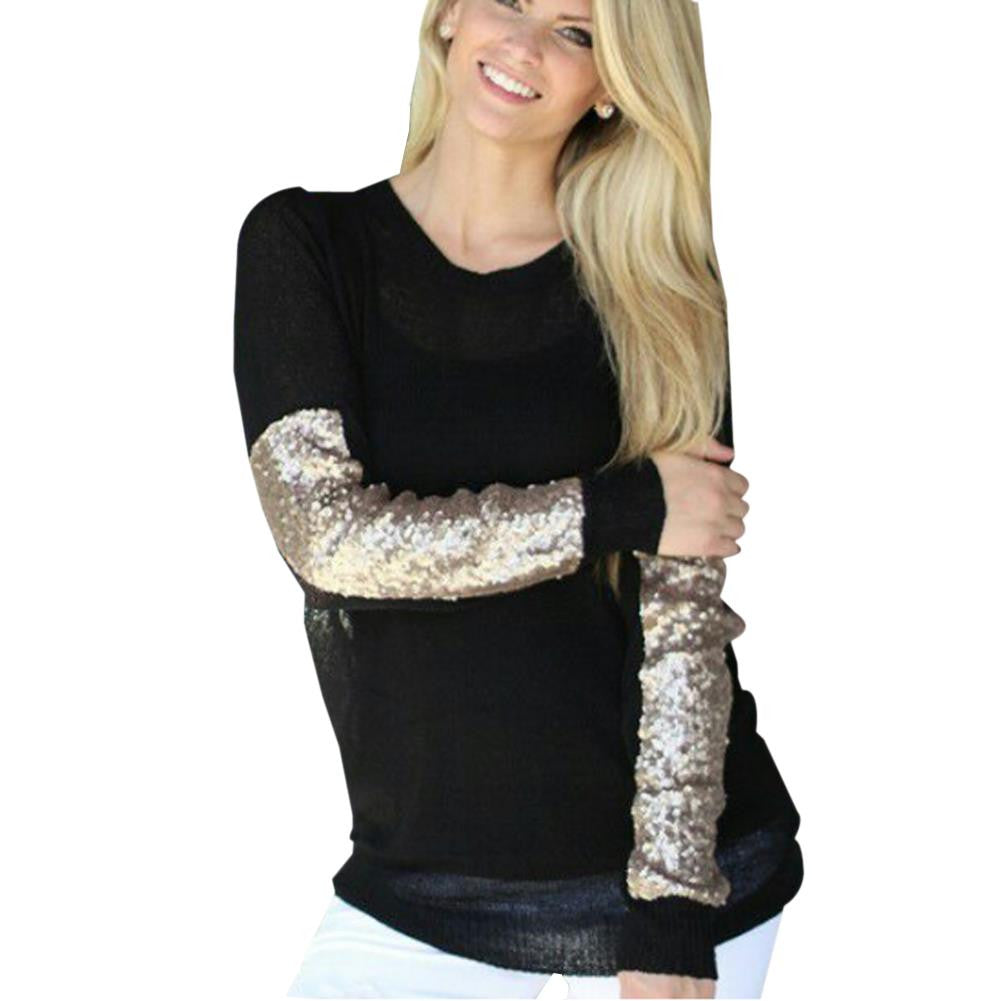Sexy Silver Sequin Women Tops Long Sleeve Blouse See Through Red White Blouse Party Green Black Shirt Causal Plus Size Fashion