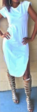 Sexy Split Autumn Fashion O Neck T Shirt Dress Stretch Black Casual White Loose Dress for Women Knee Length
