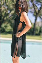 Sexy Split Women Dress Black Mesh Tank Summer Dress 2015 Vestido Bodycon Dresses Vestidos Summer Style
